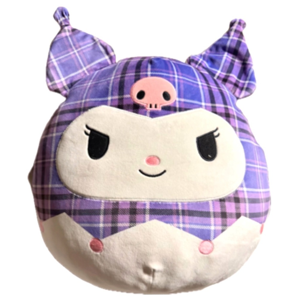 Squishmallows Kuromi Sanrio Purple Plaid Kellytoy Plush 2023 14 Inch SQSN00121